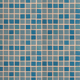 Mozaïek | 31.6x31.6 cm | Tilestone Quinto Mix/blauw glasmozaïek, mozaïek, blauw, tegels op net, op vlies, badkamertegel, douche, Tilestone mozaïek