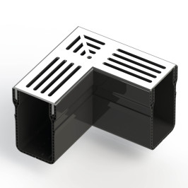 Accessories | 14.9x14.9 cm | Drain Gutter Slim Alu Corner