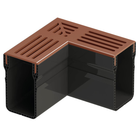 Accessories | 6.5x15 cm | Drain Gutter Slim Corten Corner