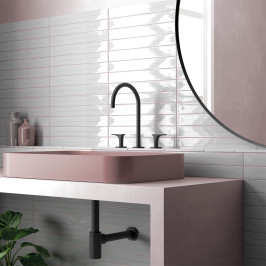 Ceramic wall tile | 5x40 cm | Vitral Axis Light Grey