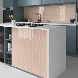 Ceramic wall tile | 6.5x20 cm | Island Frame Peony Pink