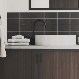 Keramische wandtegel | 10x20 cm | Biseauté Black Mat Keramische wandtegel | 10x20 cm | Biseauté Black Mat
