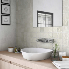 keramische wandtegels, zellige, groen beige, 138589, badkamer, artisanaal, tegel