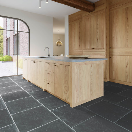 Ceramic floor and wall tile | 61.5x61.5 cm | Tilestone Blue Stone Nero