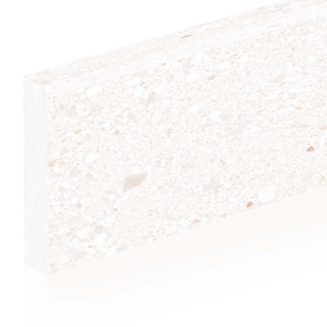 Plinthes en céramique | 8x60 cm | Sassolino Terrazzo Bianco
