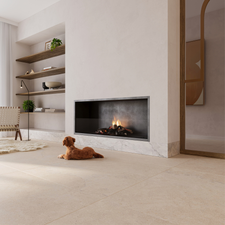Keramische vloer- en wandtegel | 120x120 cm | Tilestone Novalux Crosscut Beige