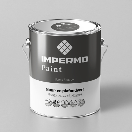 Verf | 18x20 cm | Muur & Plafond - Impermo Paint - Ebony Shadow