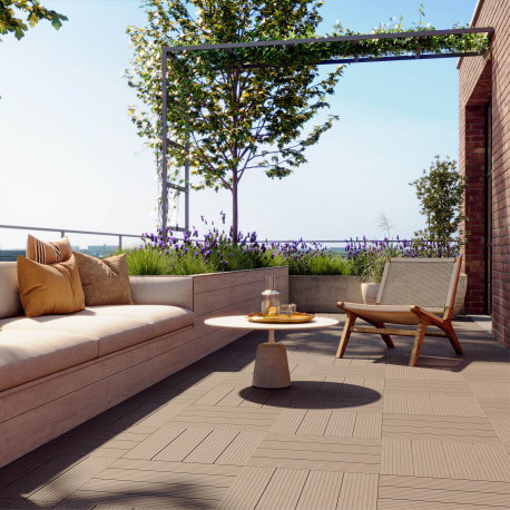 Decking tile | 45x45 cm | Decking Tile Oak 