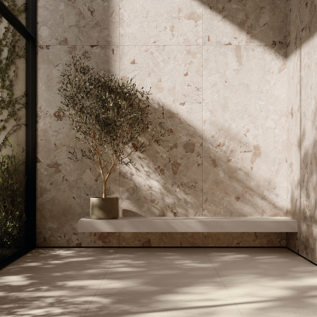 Ceramic wall tile | 120x270 cm | Marmo Breccia Almond