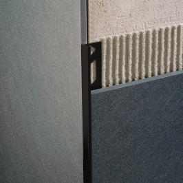 Profil | 0.8x270 cm | Profil en L Alu Revêtement en poudre Noir 8mm