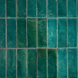 Handgemaakte Marrokaanse Zellige | 5x15 cm | Zellige Bottle Green