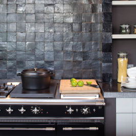 Handgemaakte Marrokaanse Zellige | 10x10 cm | Zellige Tundra zellige, wandtegels, zwart, Marokkaanse tegel, handgemaakt, impermo