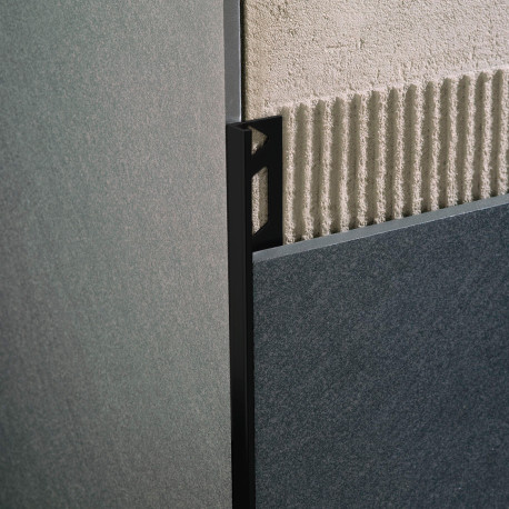 Profiel | 1.25x270 cm | L-Profiel Alu Gepoedercoat Zwart mat Gewafeld