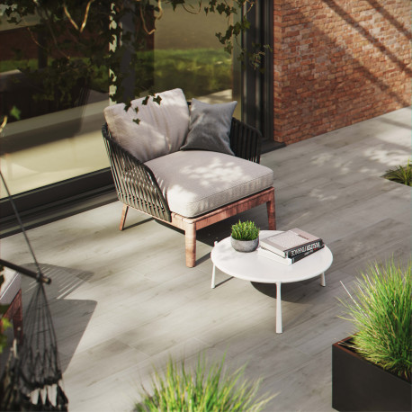 Ceramic terrace Tile | 29.7x120 cm | Tilestone Fiora Legno Grigio