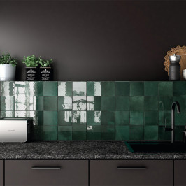 Keramische wandtegel | 13.2x13.2 cm | Artisan Moss Green Glossy Keramische wandtegel | 13.2x13.2 cm | Artisan Moss Green Glossy