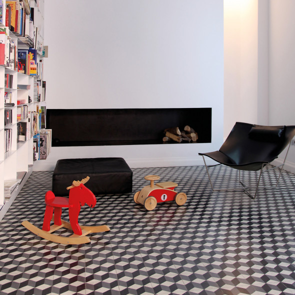 cement tiles , pattern tiles, middle grey, white, antracite, impermo, modern & minimalist